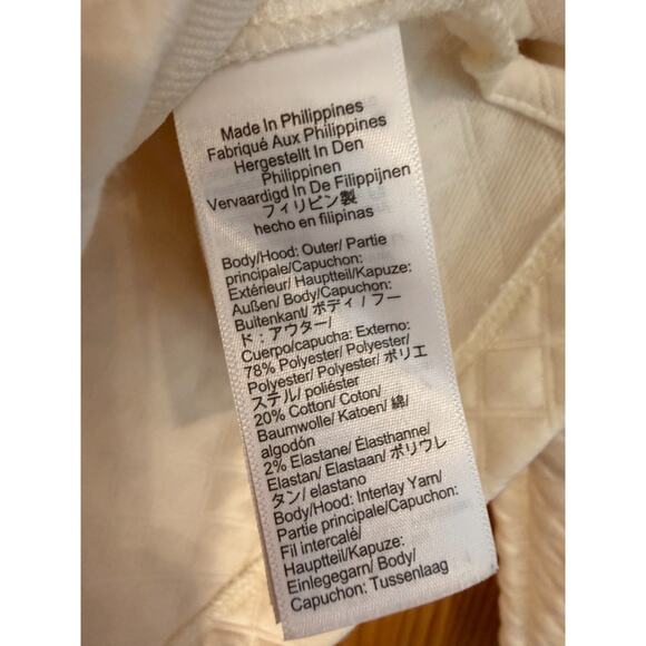 J. Crew Size SM White Quilted Hoodie SO Cozy Easy Fun - Picture 3 of 5